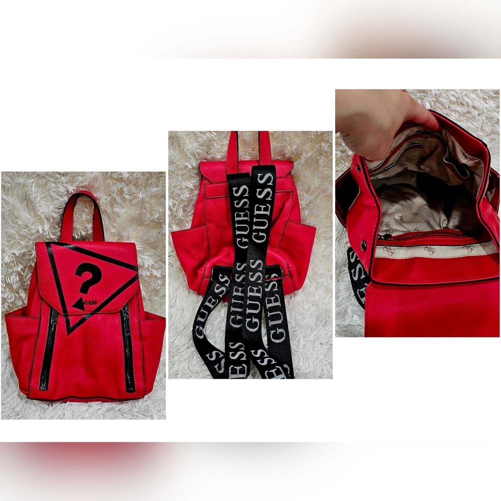 Guess Bold Red Backpack with Logo Straps